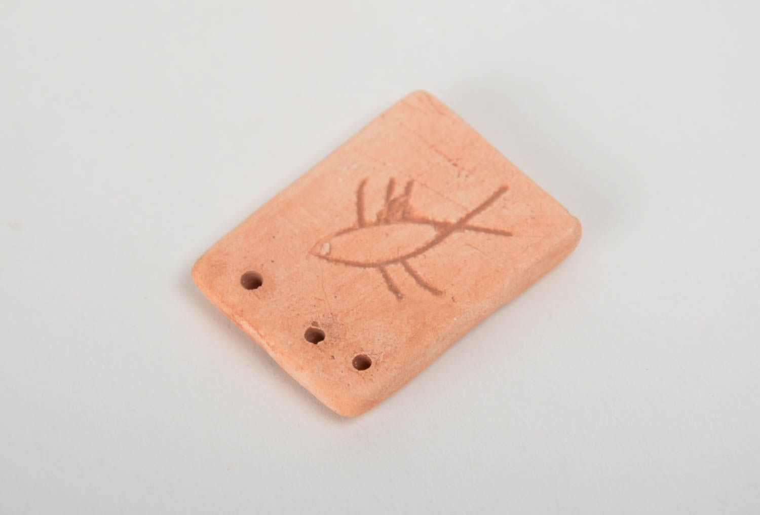 Rectangular handmade designer clay blank for DIY pendant making photo 3