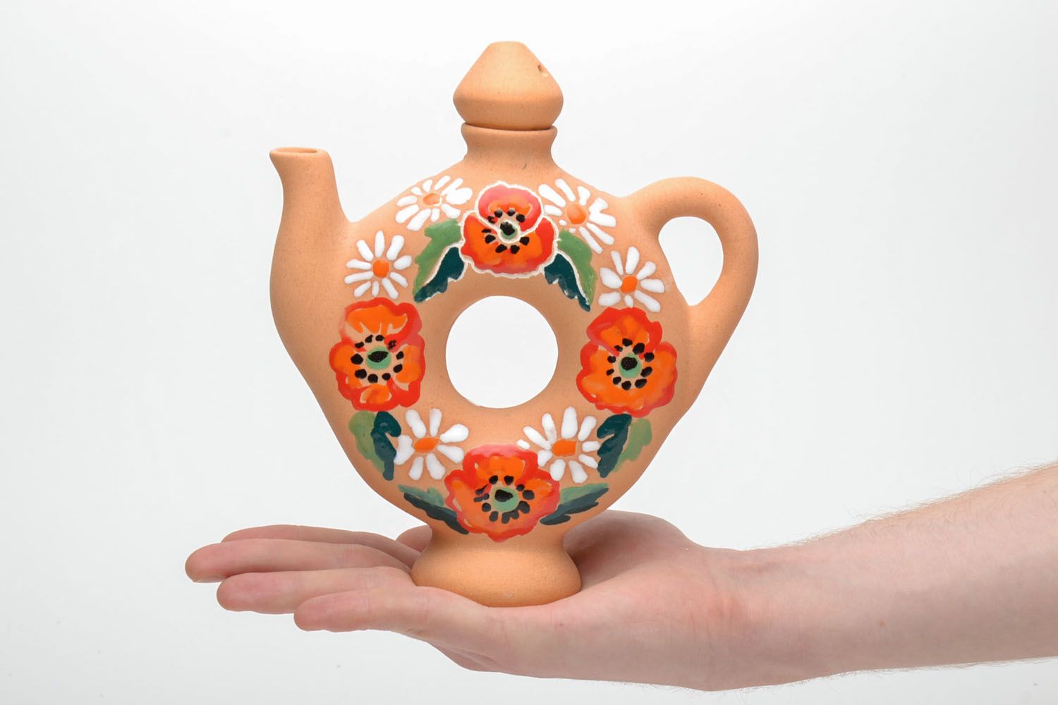 Decorative clay teapot photo 5