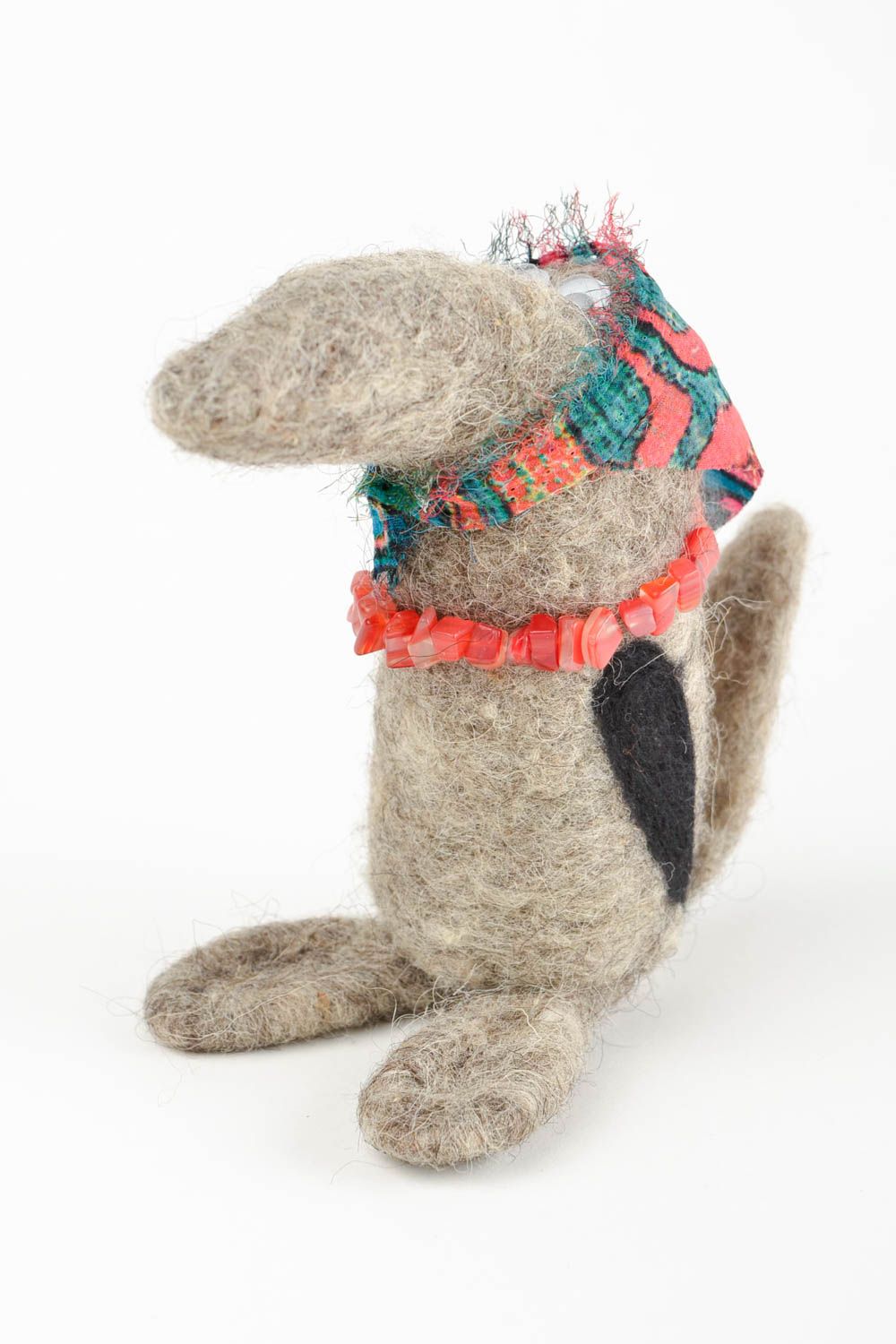 Juguete de fieltro seco muñeca artesanal de lana regalo para niño Corneja gris foto 4