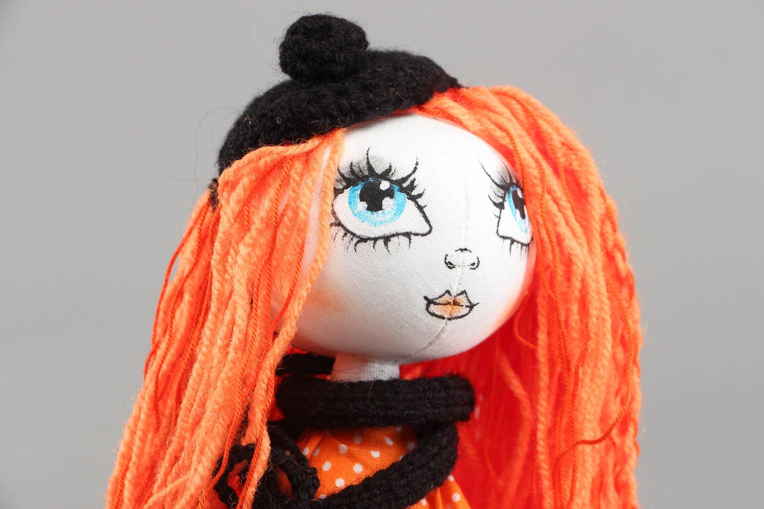 Handmade collectible doll with long hair photo 2