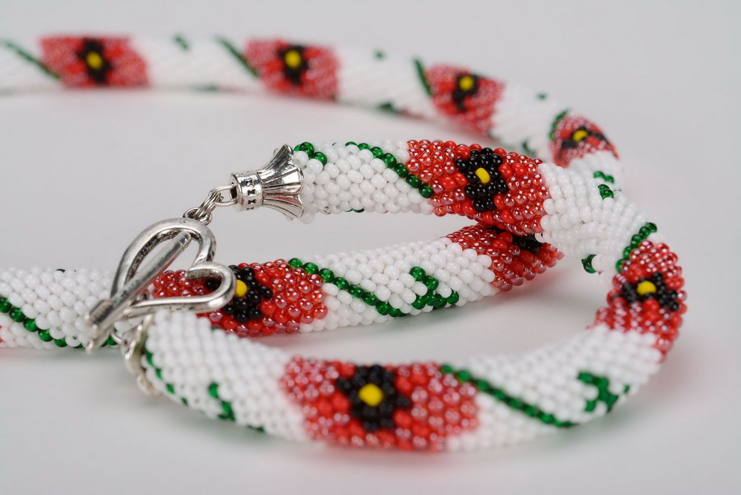 Set of adornments of Czech beads Poppy seeds photo 1