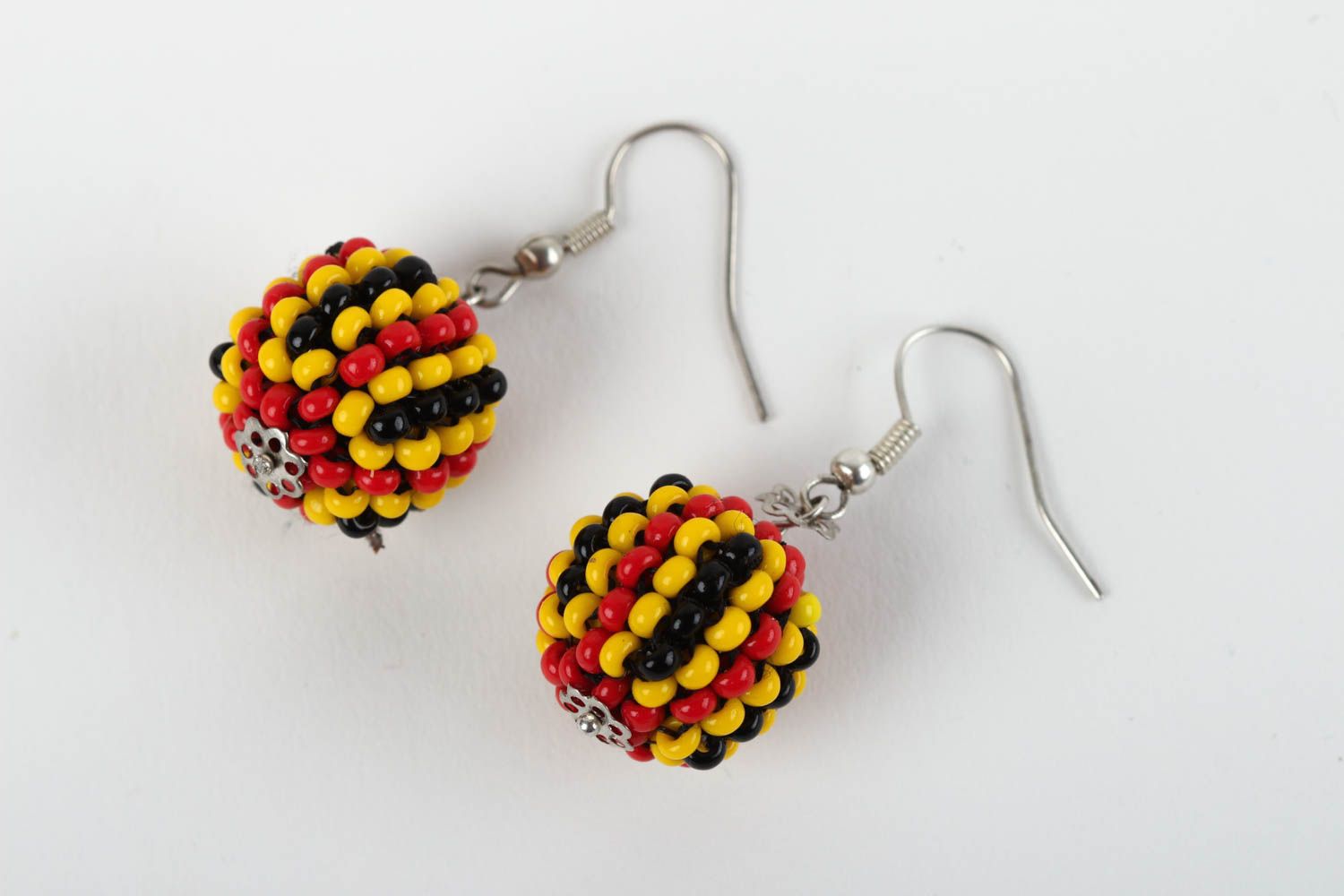 Beautiful handmade beaded earrings ball earrings accessories for girls photo 2