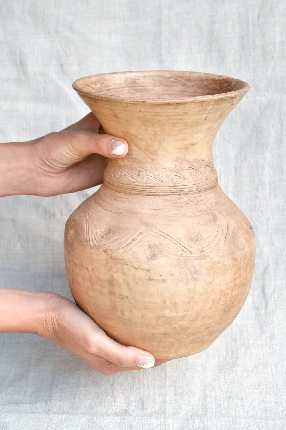 Керамическая ваза для цветов хэнд мэйд красивая ваза на 5 литров декор для дома фото 2