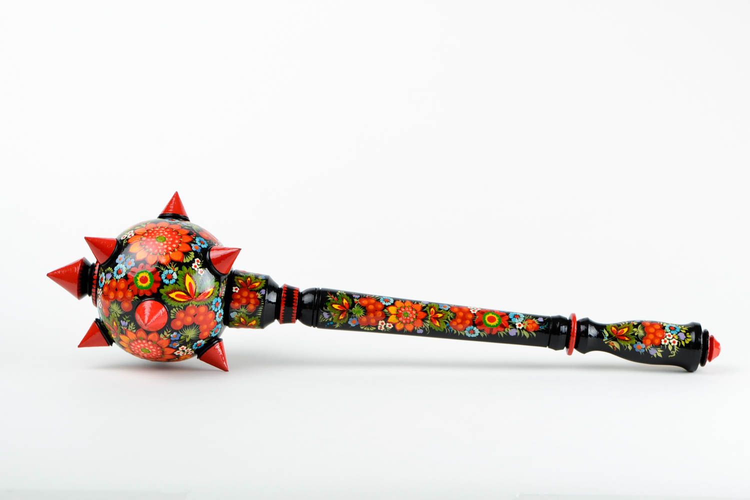 Handmade mace painted wooden mace decorative weapon decorative use only photo 3