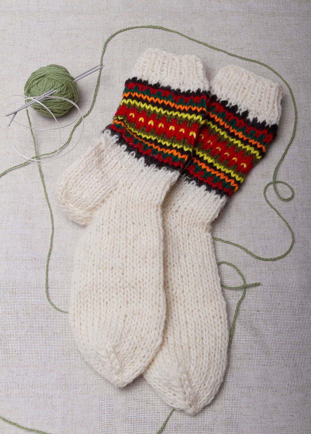Chaussettes en laine faites à la main pour femme photo 2