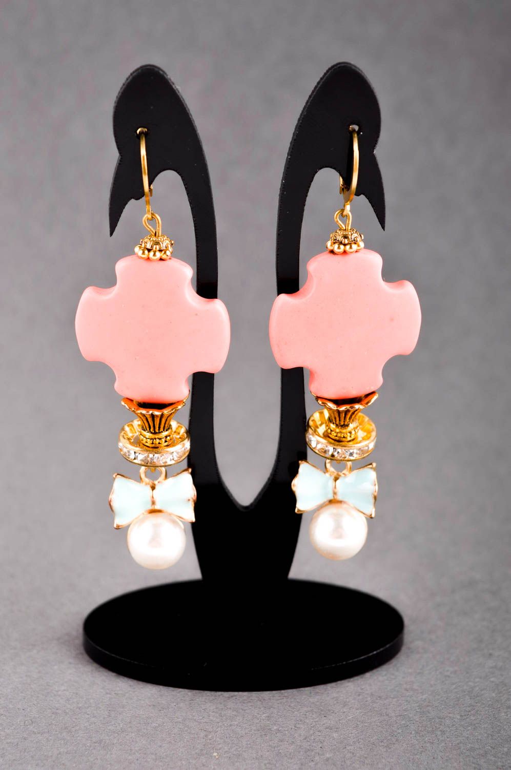 Handmade Modeschmuck Ohrhänger Ohrringe für Damen schöne Ohrringe mit Korallen foto 1