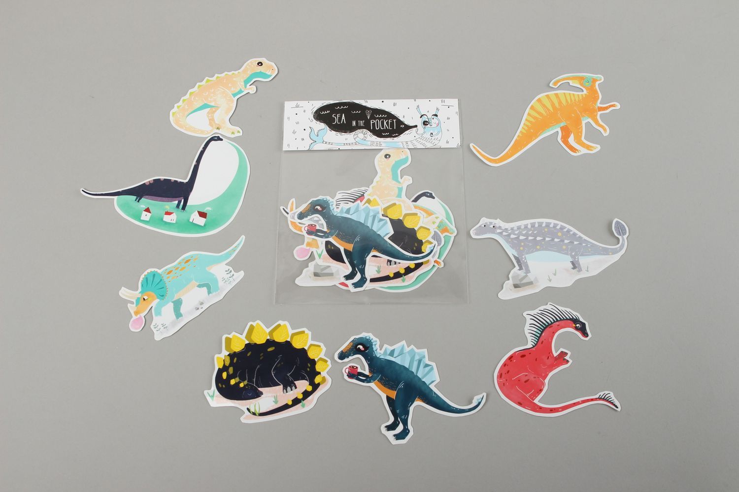 Autocollants stickers faits main Stickers déco Fournitures de bureau dinosaures photo 2