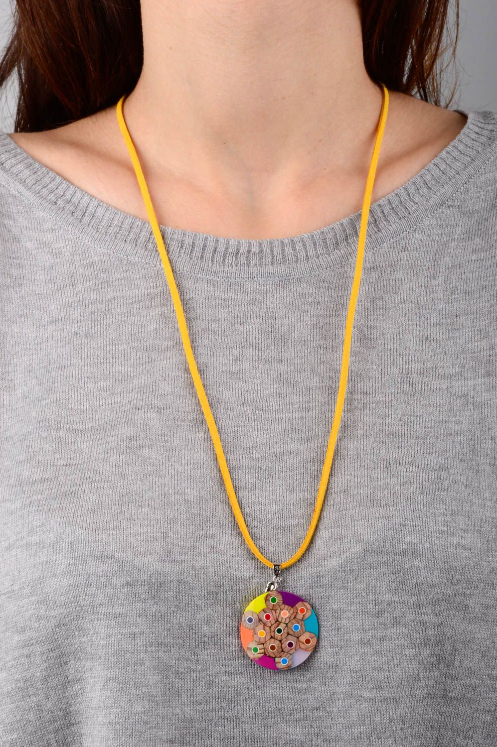 Handgemachter Schmuck Halskette mit Anhänger Damen Modeschmuck Frauen Accessoire foto 5