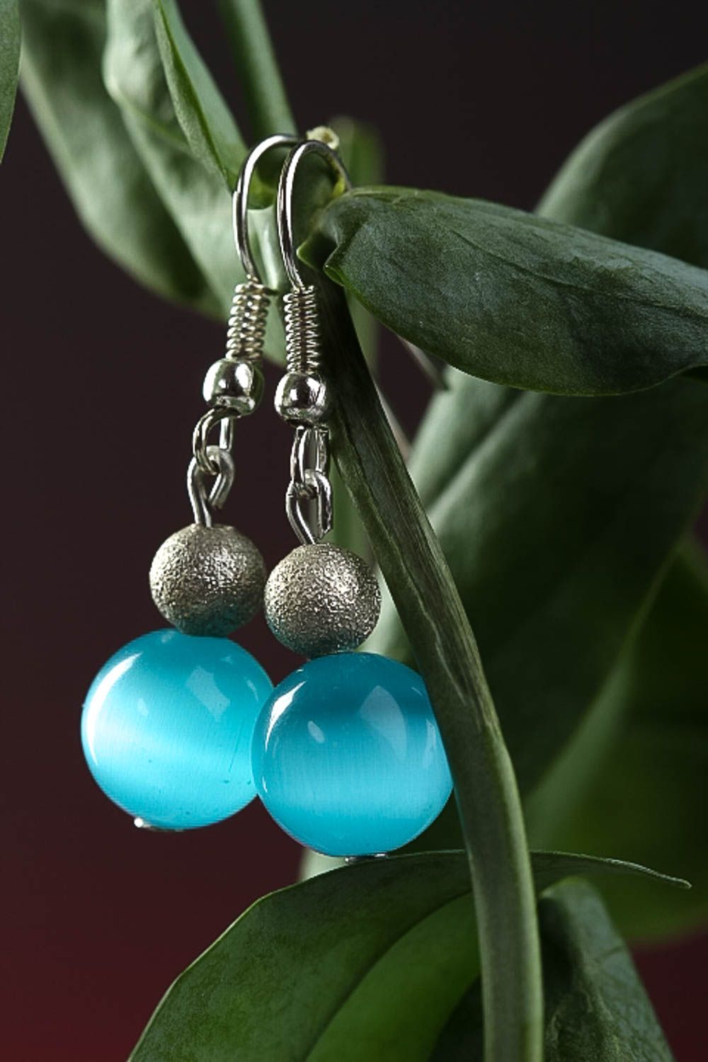Dangling earrings ball earrings handcrafted jewelry fashion accessories photo 1