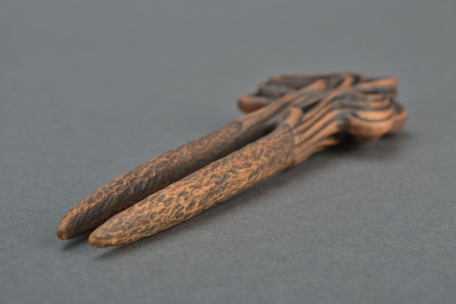 Unusual wooden hairpin photo 4