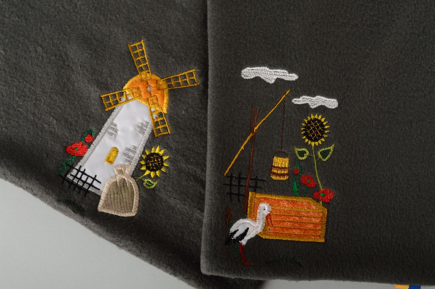 Warmer Schal mit Stickerei Lang aus Fleece foto 3