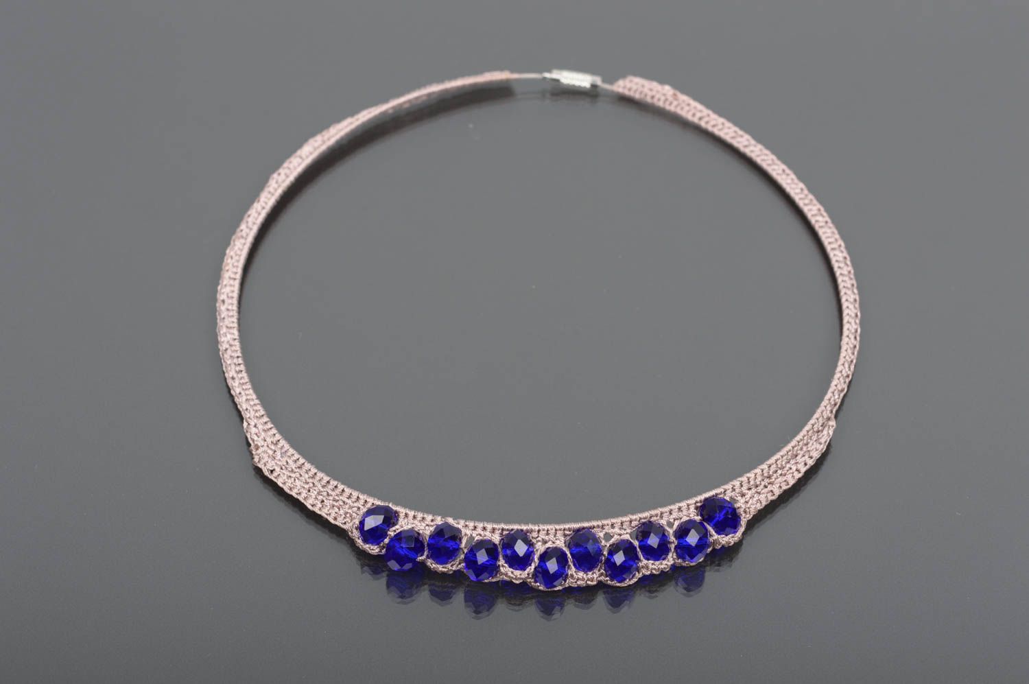 Handmade Modeschmuck Halskette Damen Collier Accessoires für Frauen mit Kristall foto 1