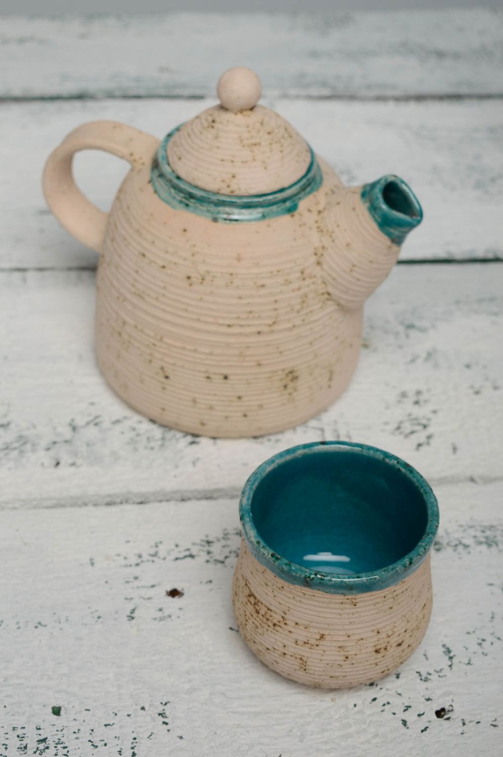 Taza cerámica esmaltada para té foto 3