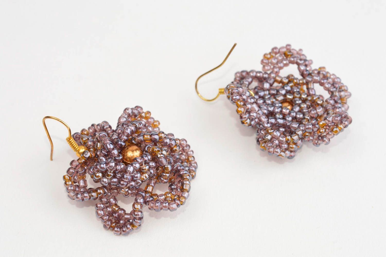 Handmade designer beaded earrings unusual stylish earrings elegant jewelry photo 4