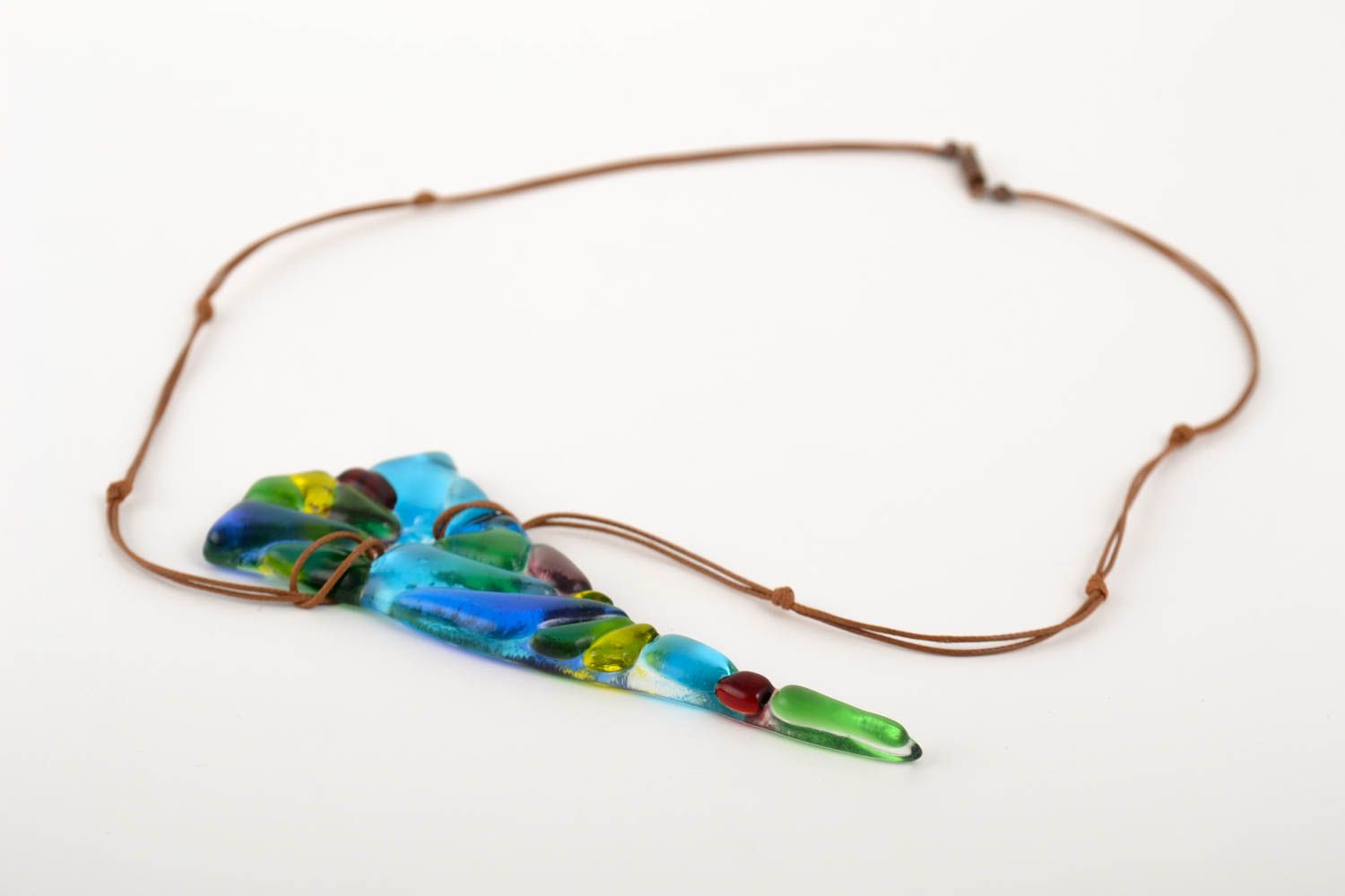 Handmade female glass pendant unusual elegant pendant cute jewelry for girls photo 4
