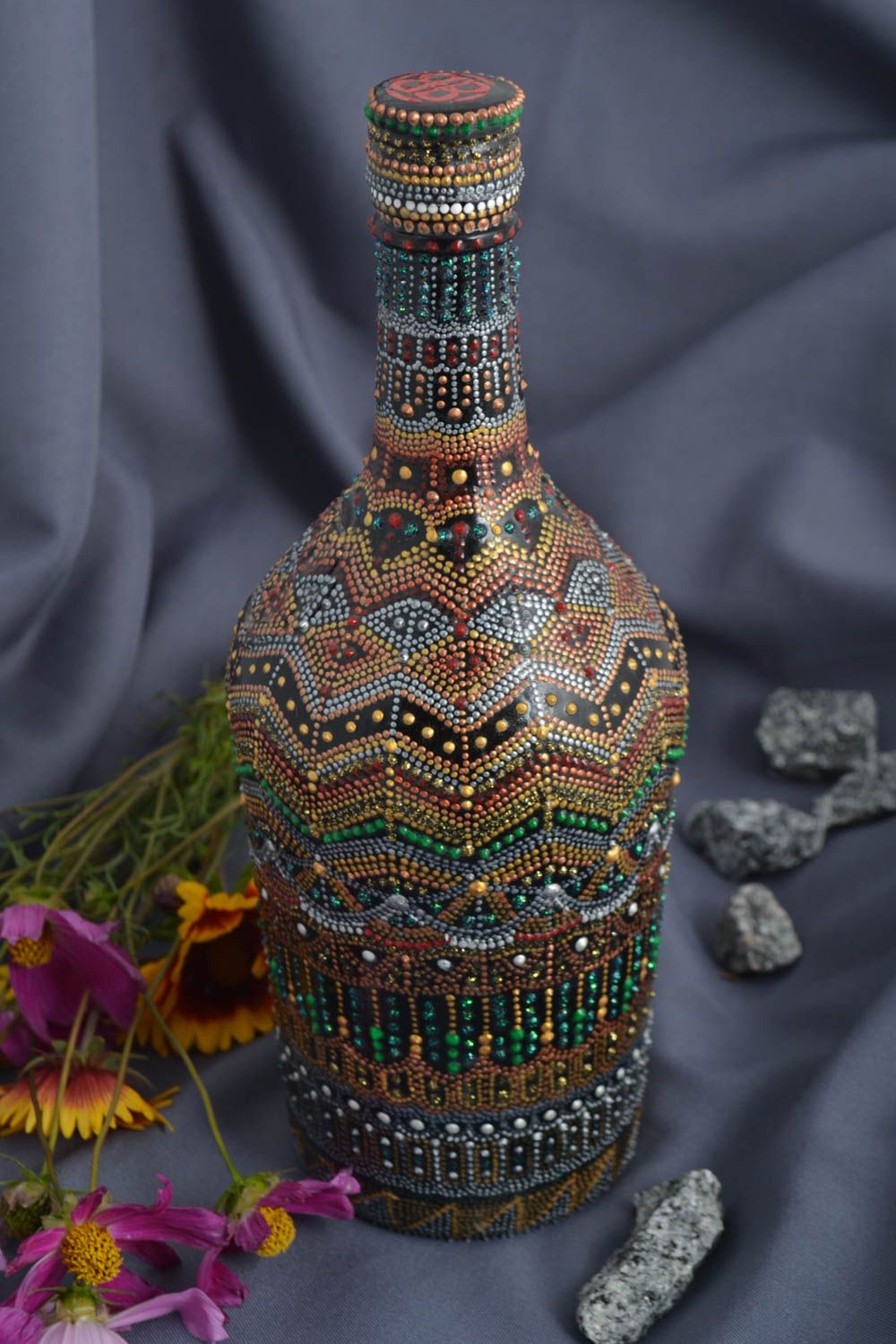 Botella de cristal para coñac artesanal elemento decorativo regalo original foto 1
