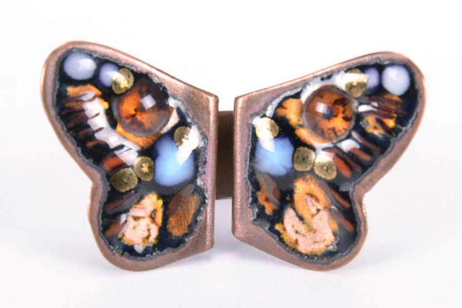 Schöner Ring aus Kupfer Schmetterling foto 3