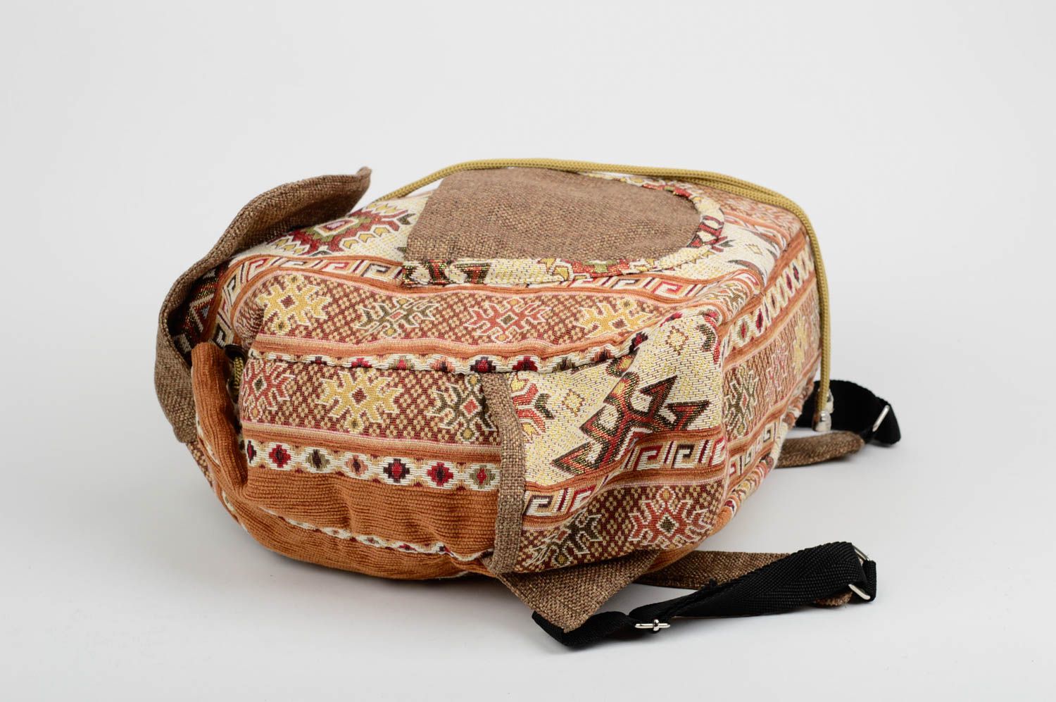 Женский рюкзак ручной работы рюкзак из ткани сумка рюкзак в виде мешка фото 3