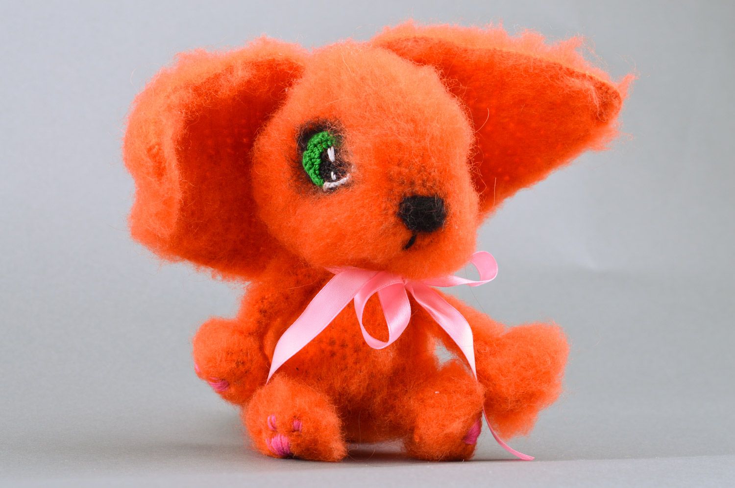 Handmade soft crochet toy fox for children from 3 years old photo 5