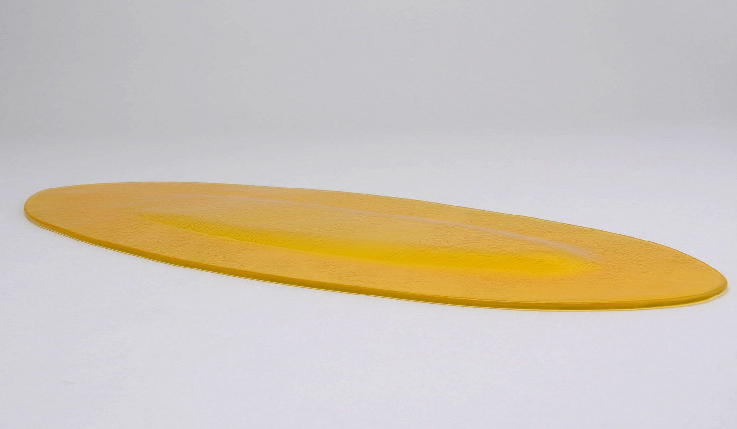 Grande assiette en verre jaune faite main photo 4