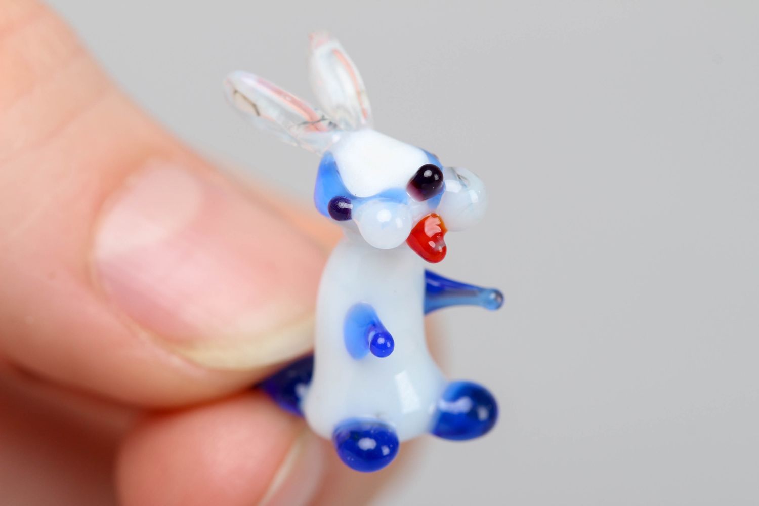Handmade Tierfigur Hase aus Glas foto 3