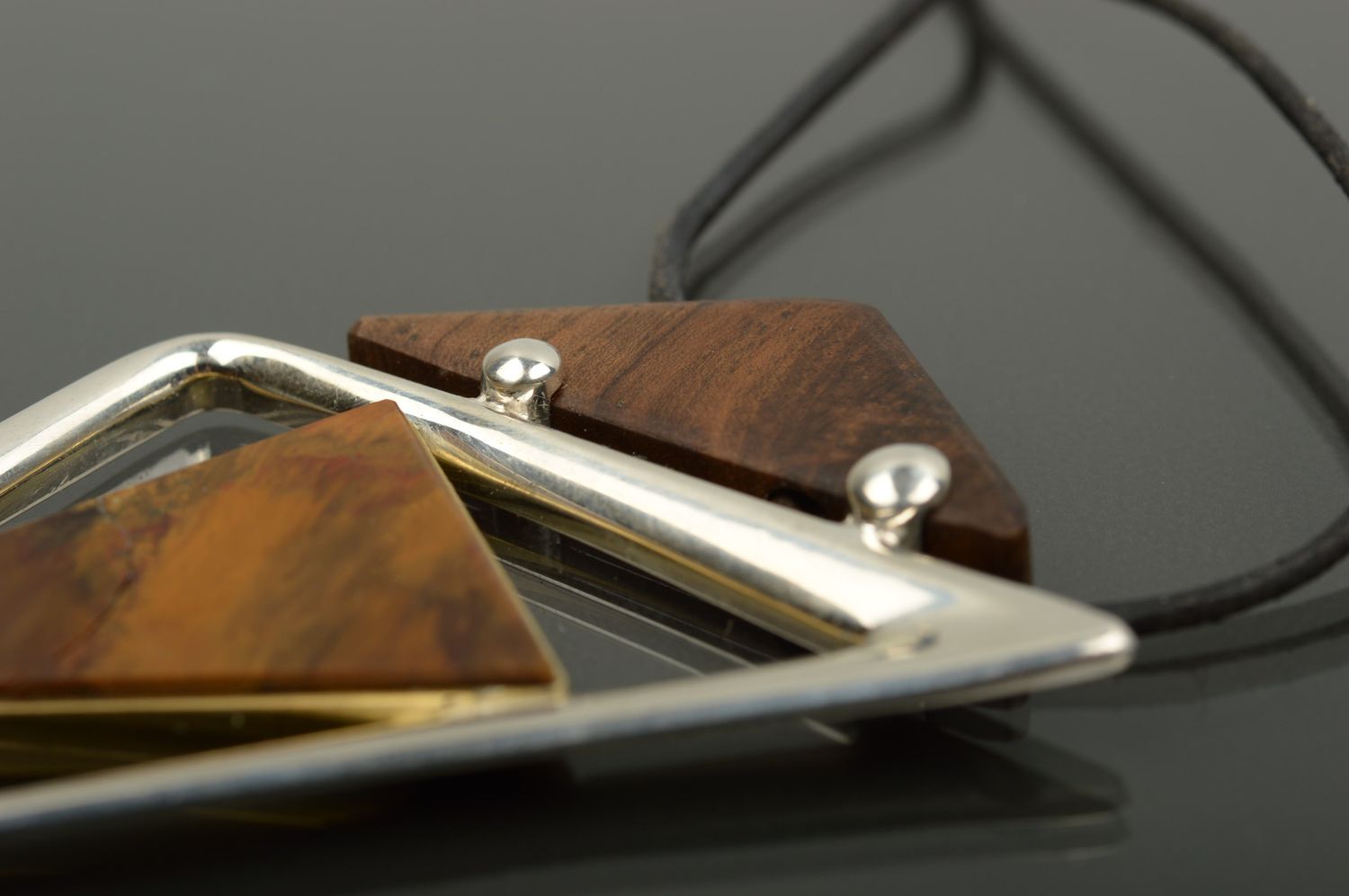Anhänger aus Holz handgefertigt Halsketten Anhänger Edelstein Schmuck originell foto 4