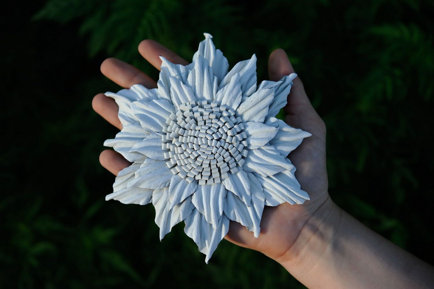 Brosche weiße Blume foto 5