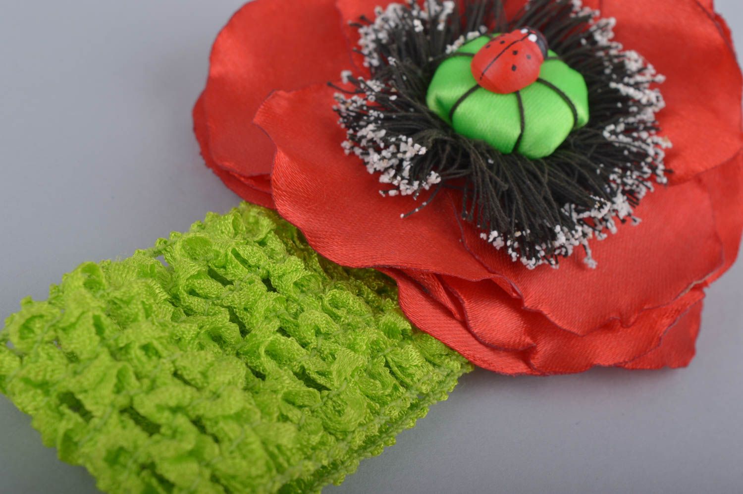 Handmade designer headband unusual headband with flower stylish accessory photo 5