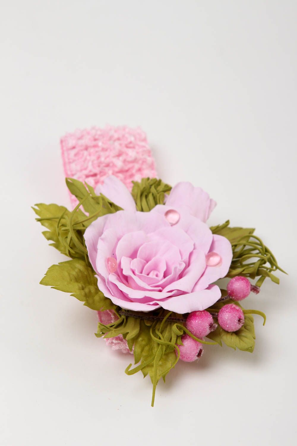 Handmade Haarband mit Schleife Haarband Mädchen Mode Accessoire mit Blume foto 2