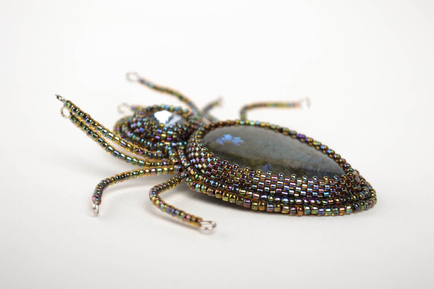 Broche araignée Bijou fait main perles de rocaille Accessoire femme design photo 5
