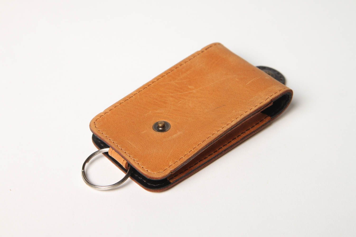 Stylish handmade leather key case unusual key holder design best gift ideas photo 3