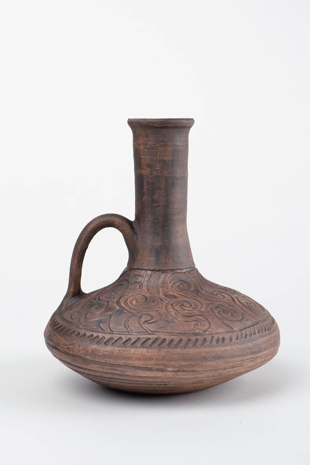 Botella de cerámica marrón hecha a mano para decorar la casa regalo original foto 3