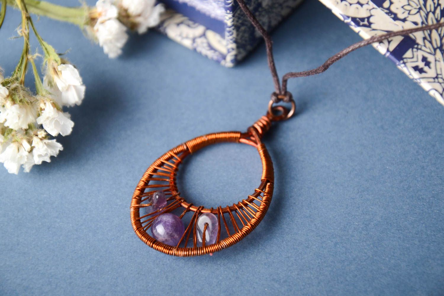 Stylish pendant handmade beautiful accessory feminine designer jewelry photo 1