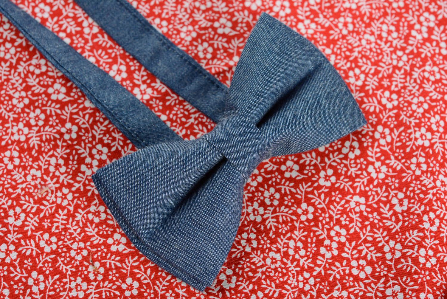 Gravata borboleta para jeans feita de tecido de algodão foto 3
