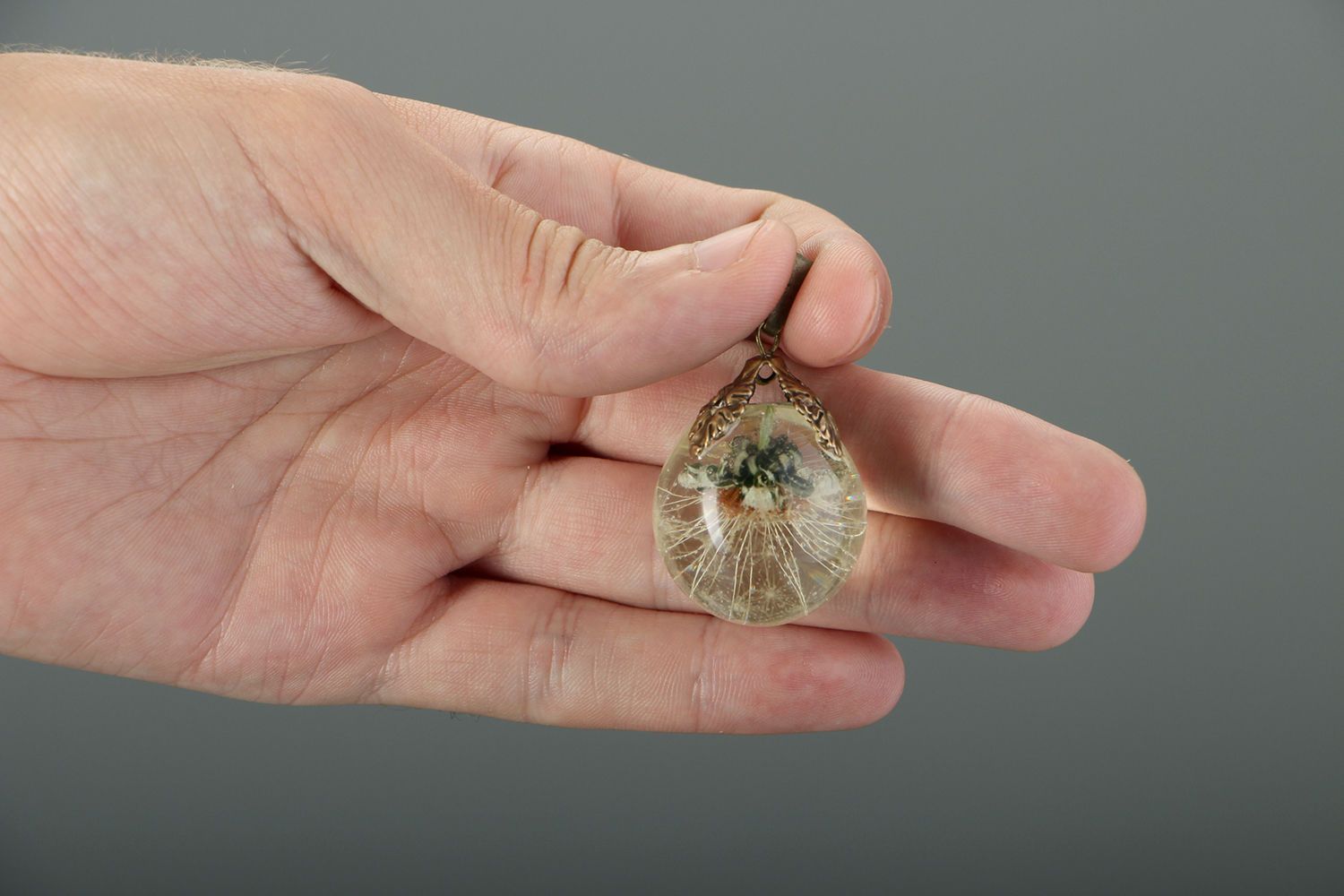 Pingente de dente-de-leão, revestido com resina epóxi foto 2