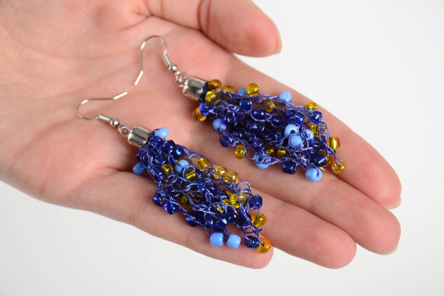 Unusual handmade beaded earrings long woven earrings fashion tips gift ideas photo 2