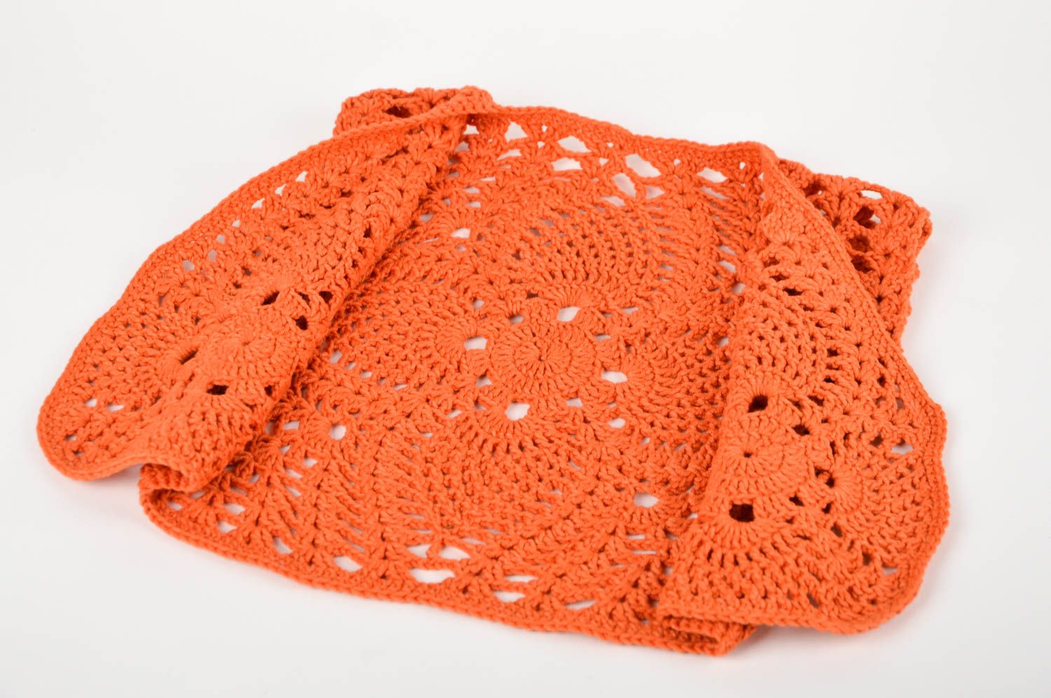 Chaleco de lana naranja hecho a mano y tejido ropa de moda regalo para niñas foto 2