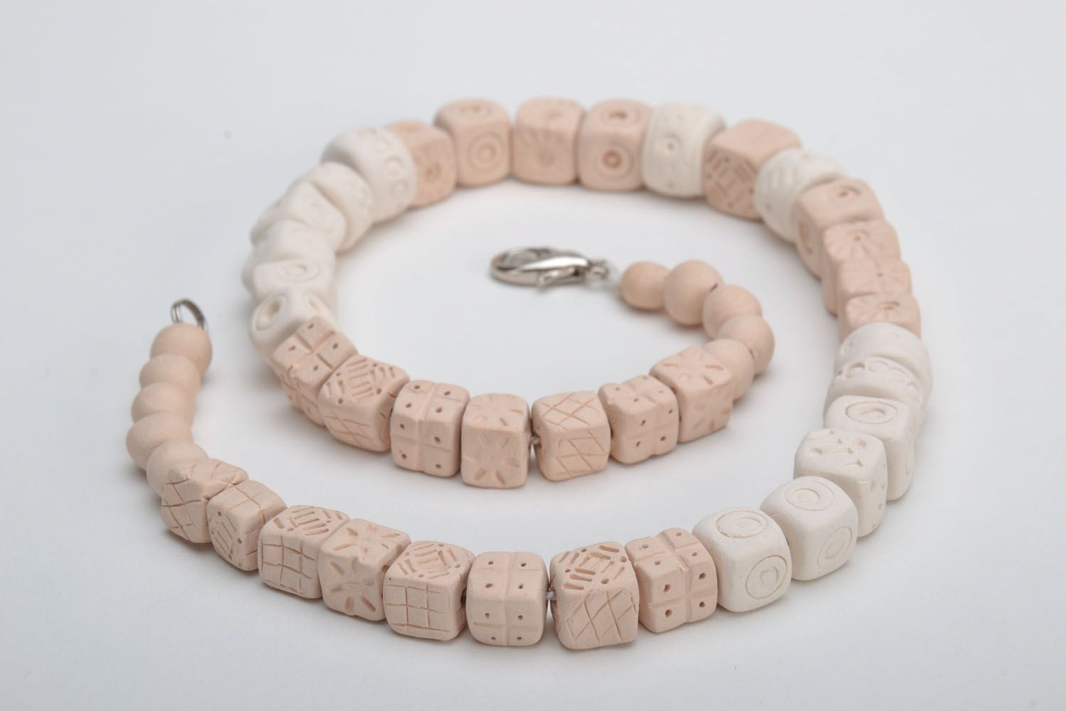 Homemade clay bead necklace photo 3
