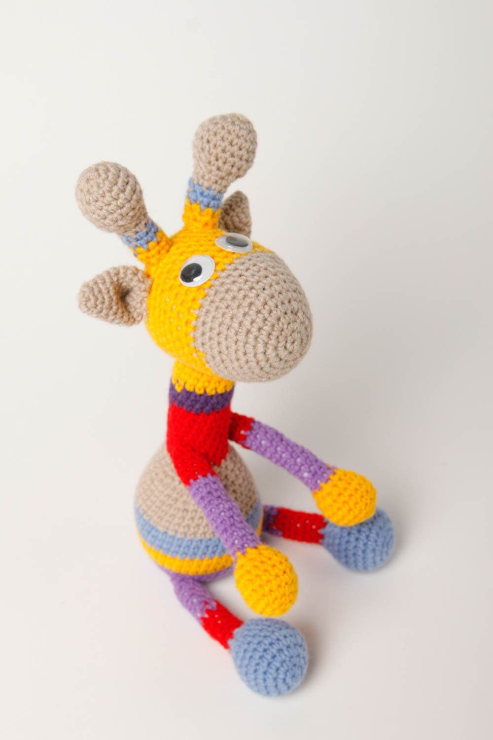 Grelles Kuscheltier Giraffe handmade Stoff Spielzeug Geschenk für Kinder foto 3