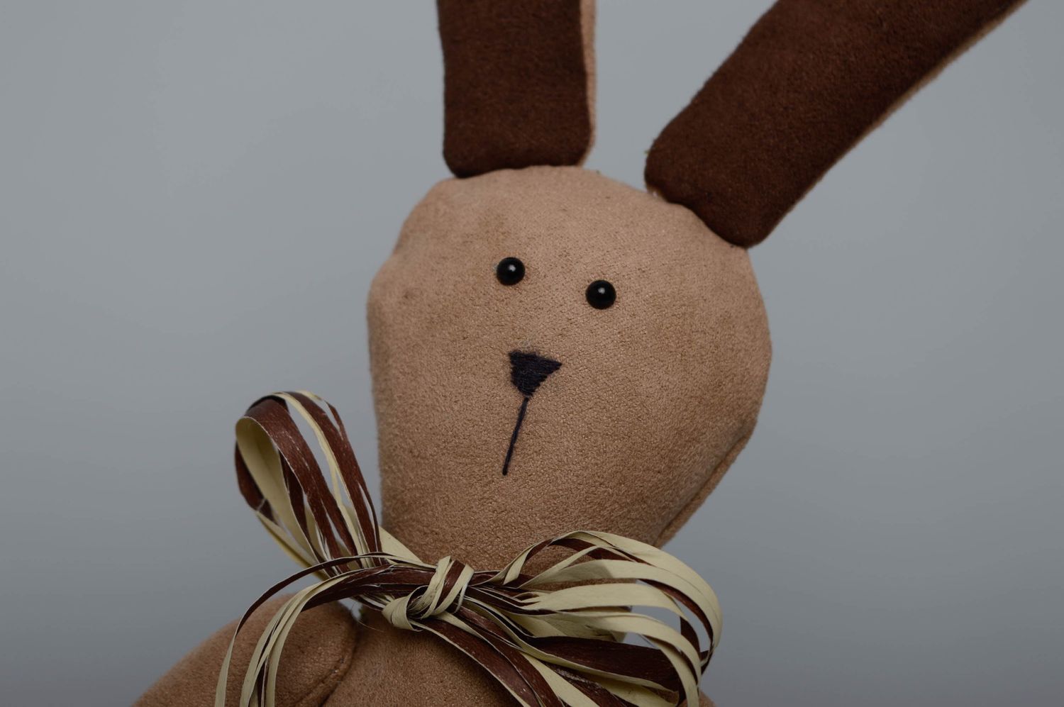 Handmade suede toy rabbit photo 2