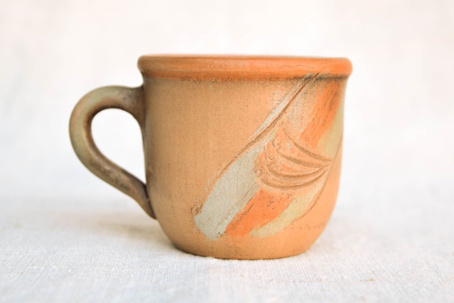 Teetasse Keramik handgemacht Ton Tasse ungewöhnlich Küchen Zubehör bemalt 100 ml foto 4