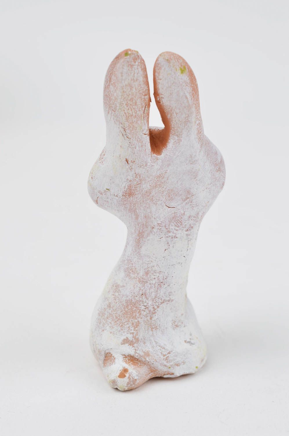 Статуэтка животного зайка ручной работы статуэтка для декора фигурка из глины фото 4