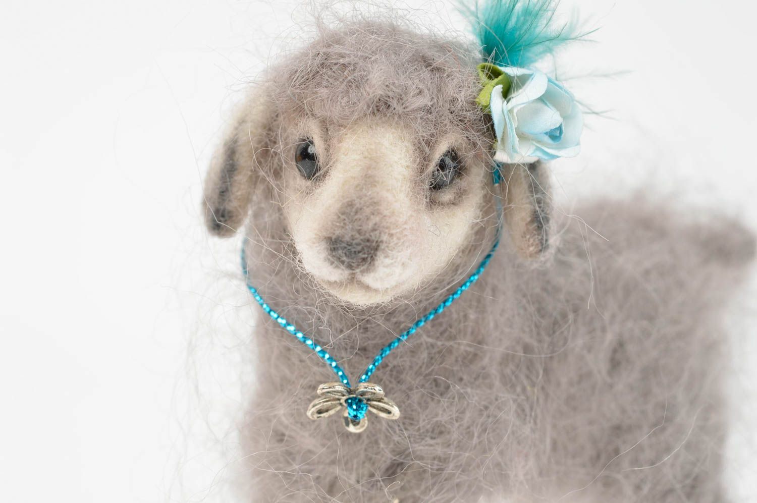 Peluche décorative fait main Jouet en laine Cadeau enfant original Mouton photo 5