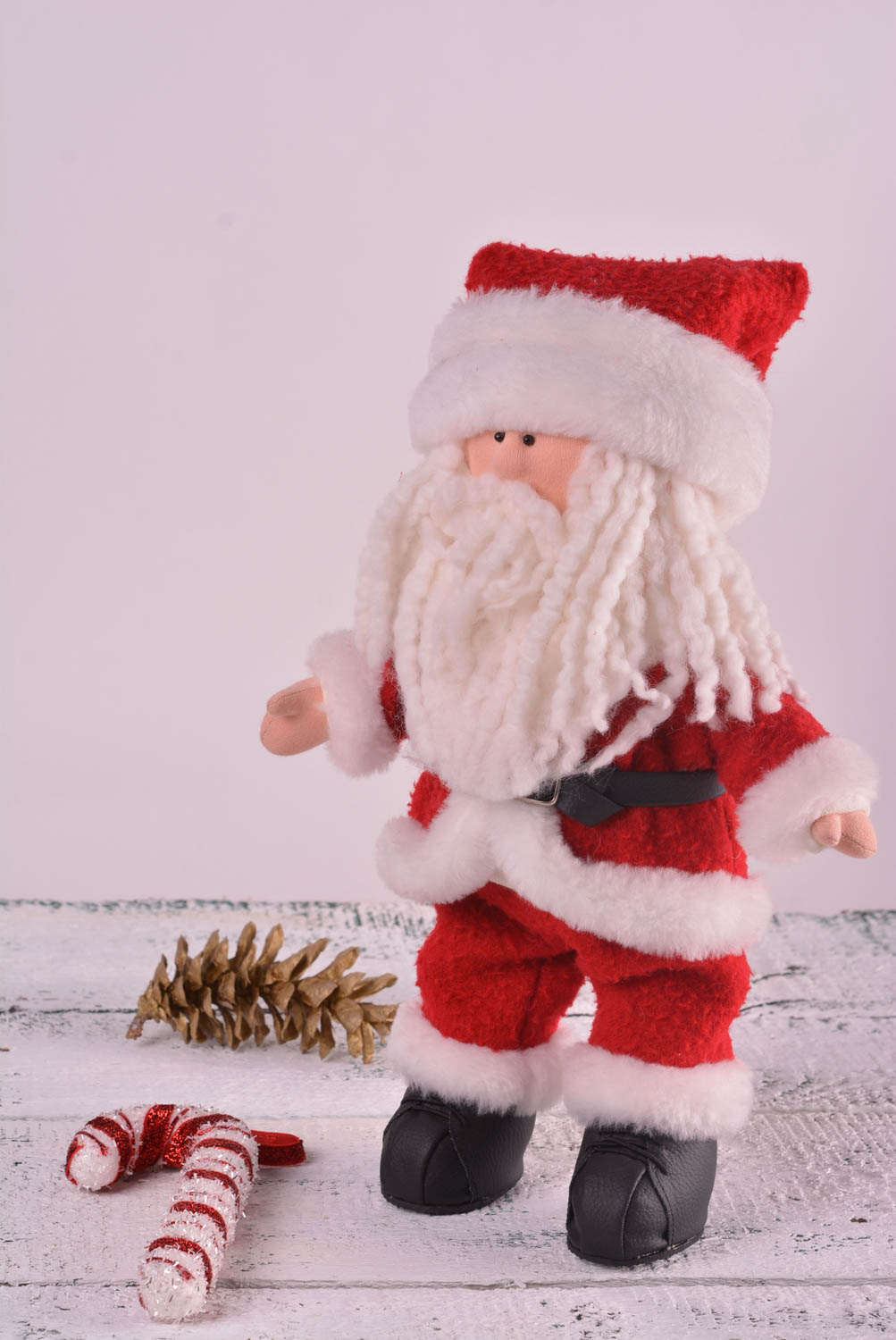 Игрушка Дед Мороз хэнд мэйд детская игрушка новогодняя мягкая игрушка из шерсти фото 1