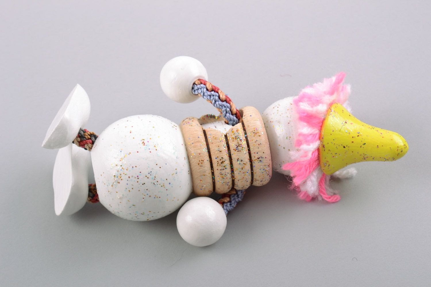 Öko Spielzeug aus Holz künstlerisch handmade Netter Schneemann Geschenk für Kinder foto 4