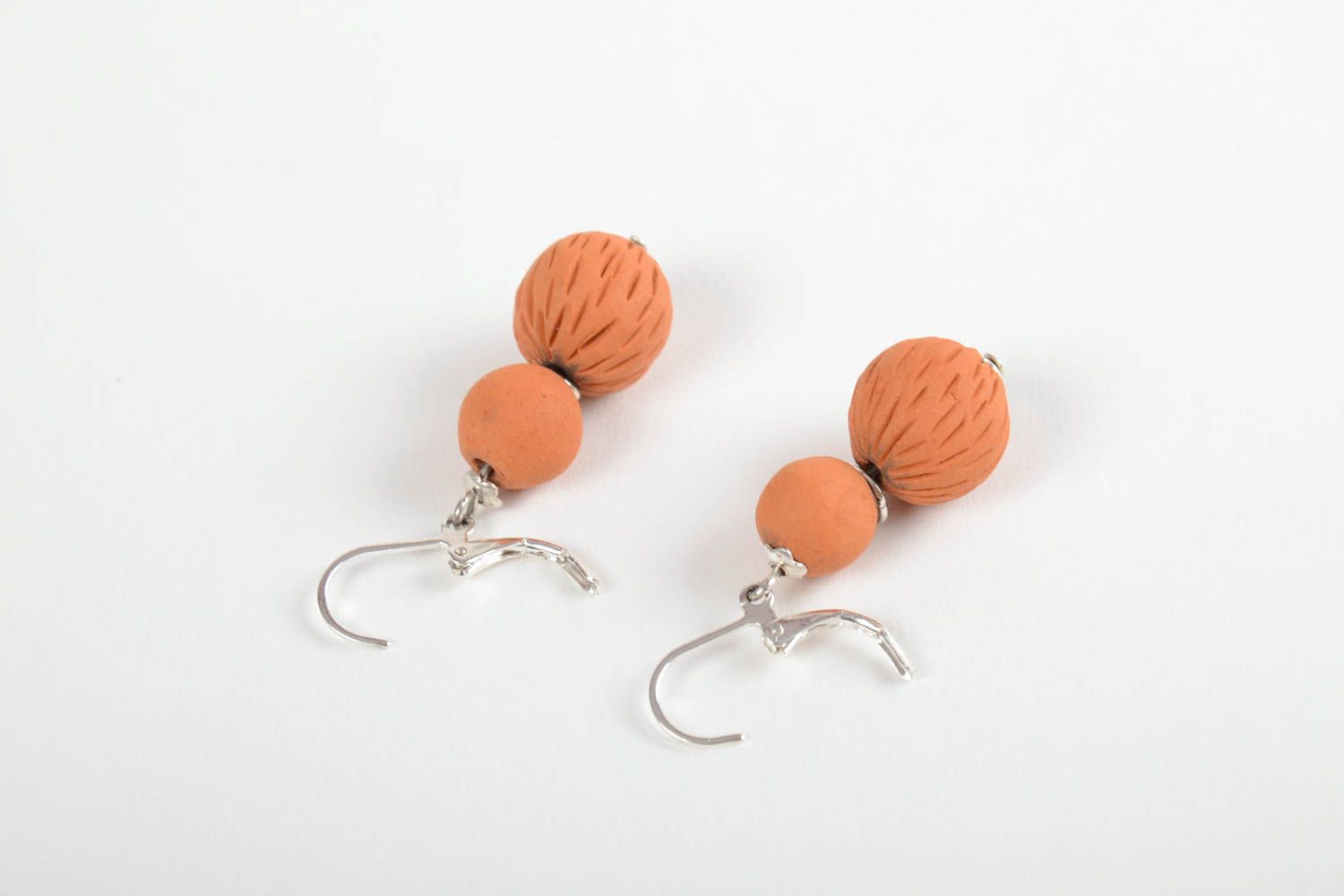 Handmade Ohrringe Schmuck aus Ton Ohrringe für Frauen originell stilvoll foto 3
