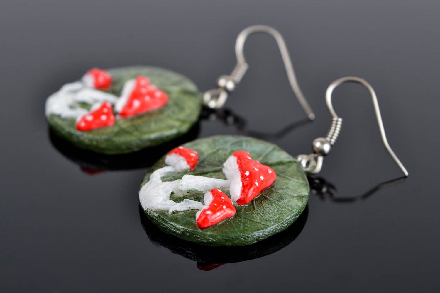Handmade earrings polymer clay designer jewelry dangling earrings gifts for girl photo 1