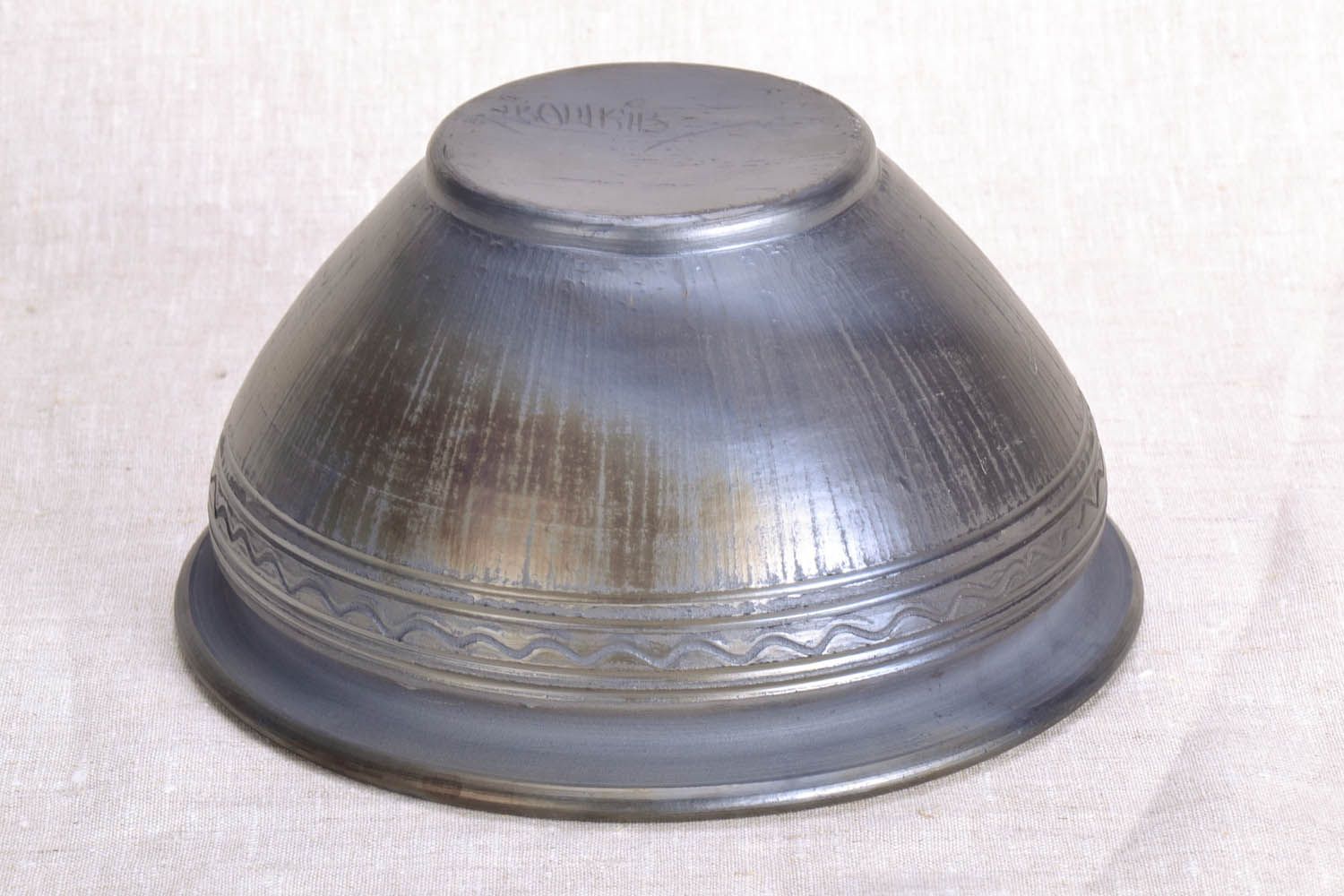 Large ceramic dark color bowl 10 inches wide 3 lb photo 4