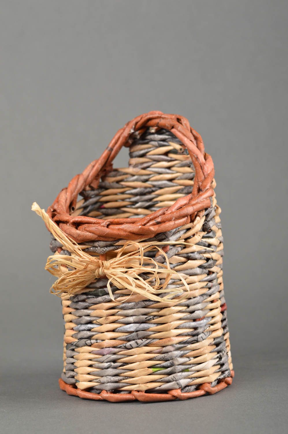 Handmade basket unusual holder for bottles gift ideas decorative use only photo 1