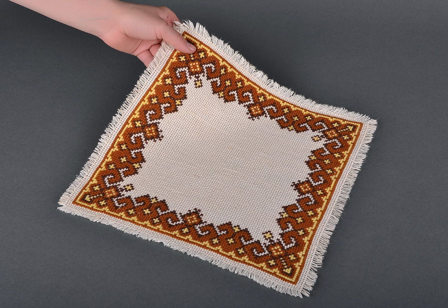 Napkin with handmade embroidery photo 5
